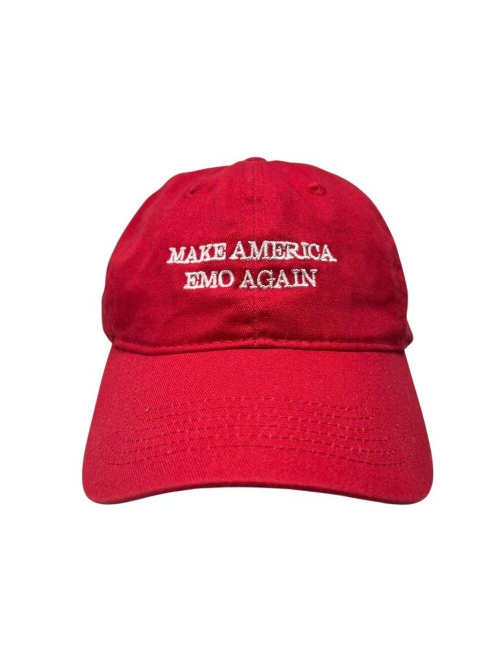 Make America Emo Again Strapback Dad Baseball Hat Cap Red Music Concert Parody
